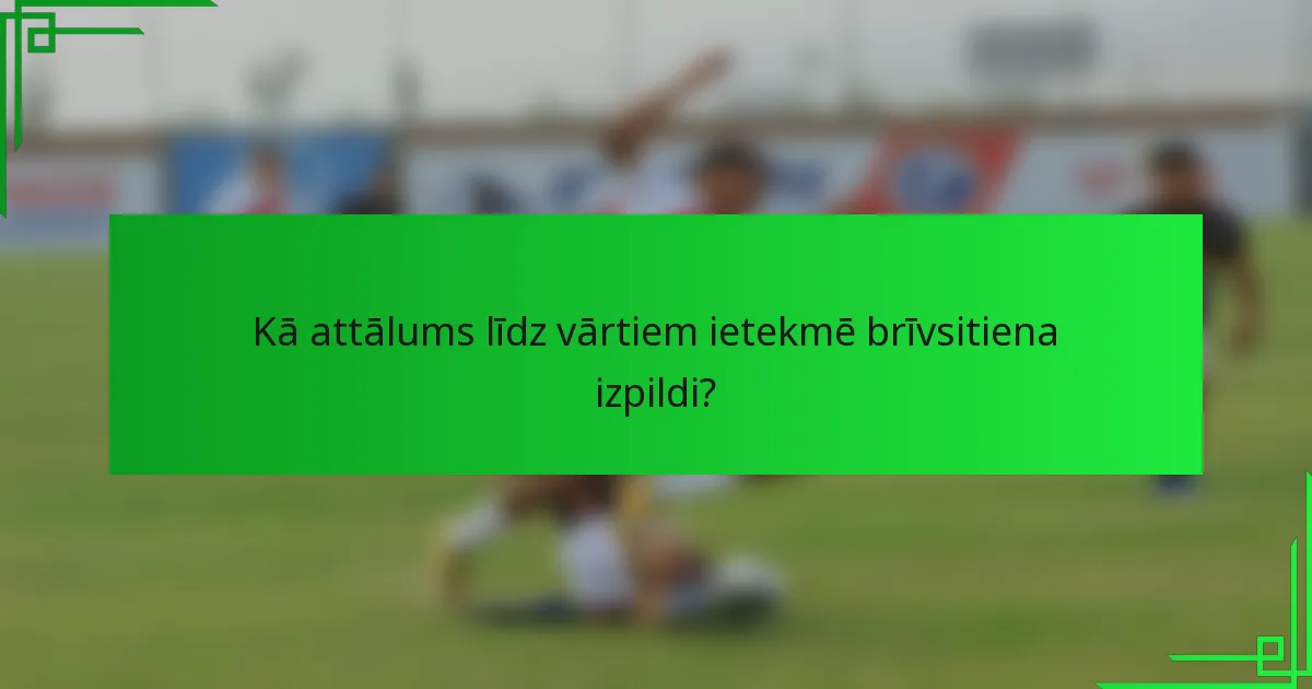 Kā attālums līdz vārtiem ietekmē brīvsitiena izpildi?