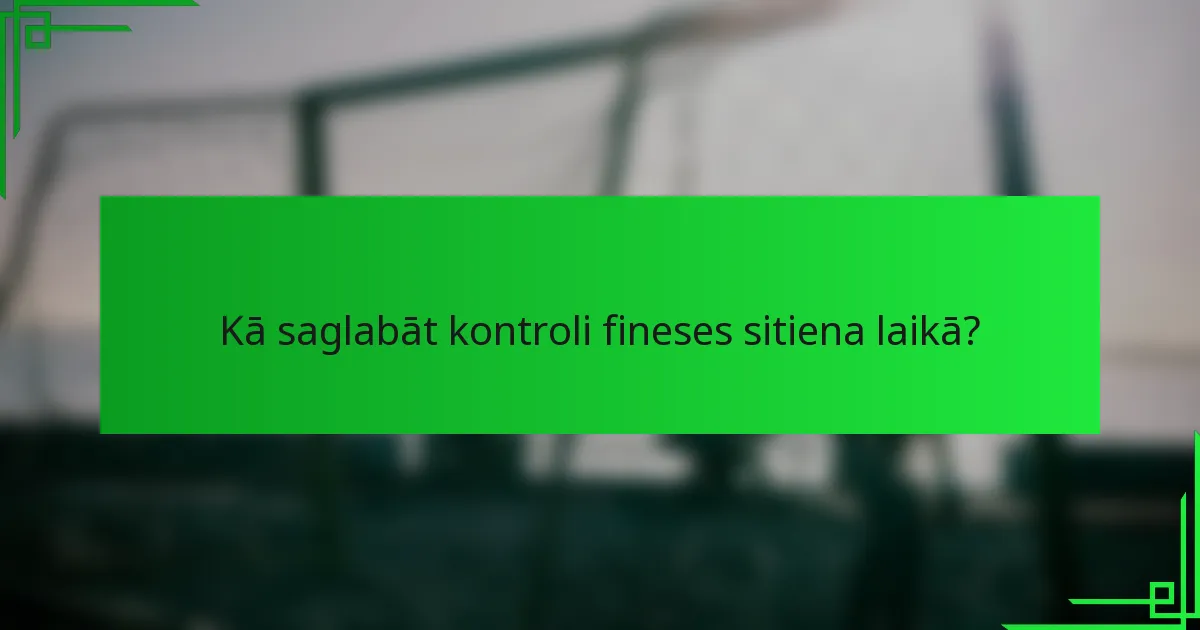 Kā saglabāt kontroli fineses sitiena laikā?