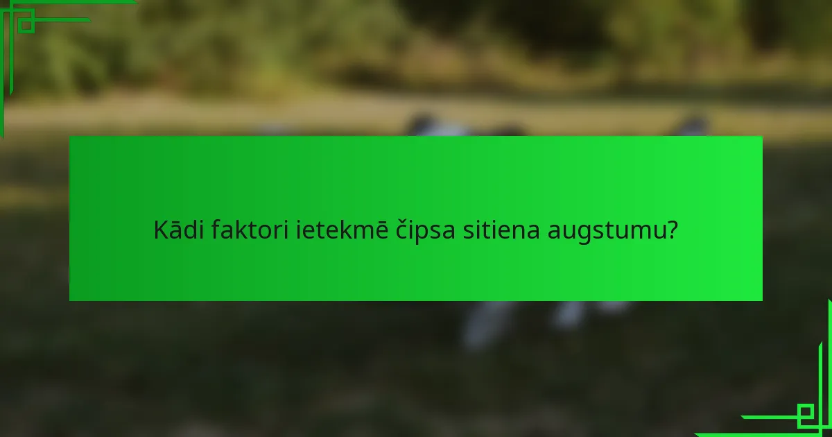 Kādi faktori ietekmē čipsa sitiena augstumu?