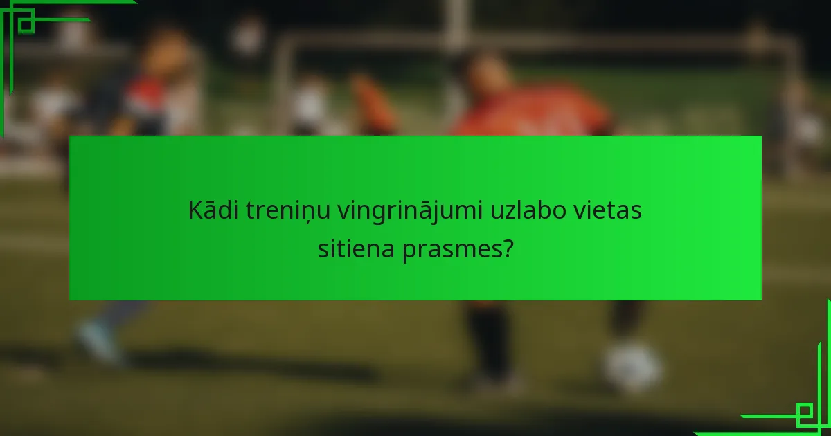 Kādi treniņu vingrinājumi uzlabo vietas sitiena prasmes?