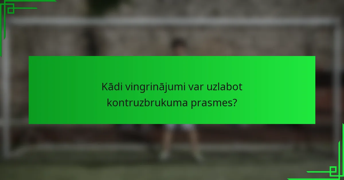 Kādi vingrinājumi var uzlabot kontruzbrukuma prasmes?