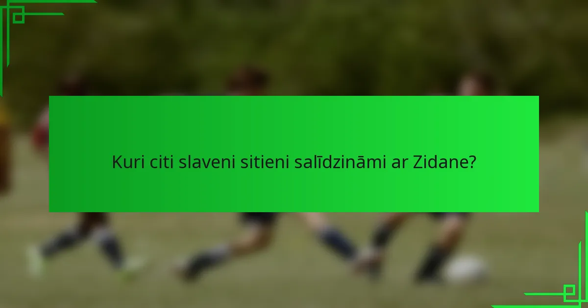 Kuri citi slaveni sitieni salīdzināmi ar Zidane?